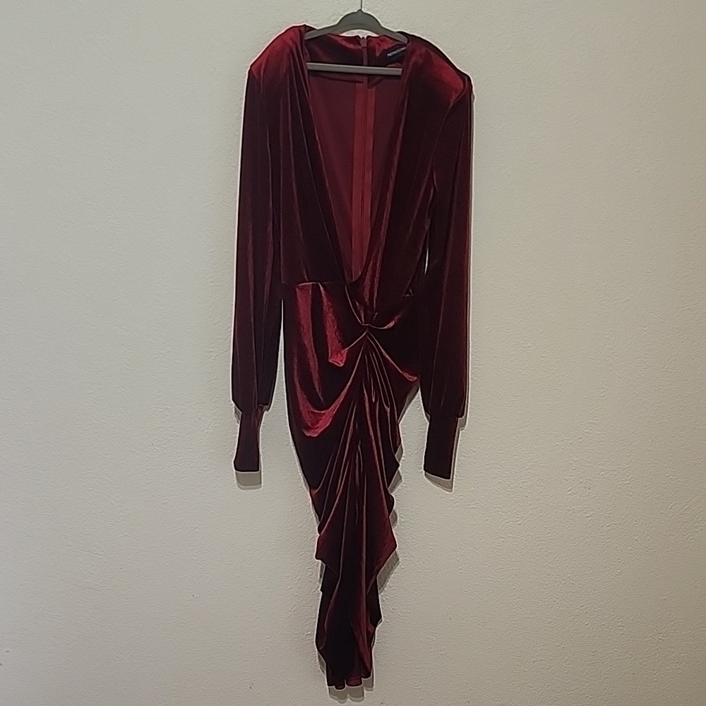 Elegant Red Velvet Dress
